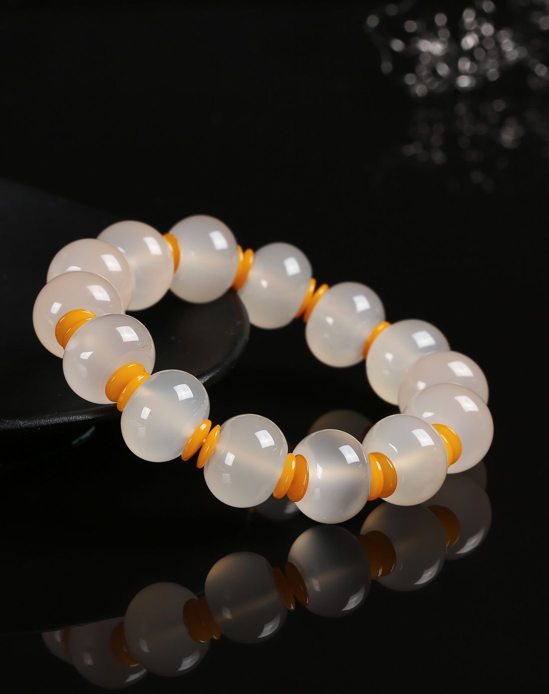 uve 大气男款天然玉髓算盘珠手串