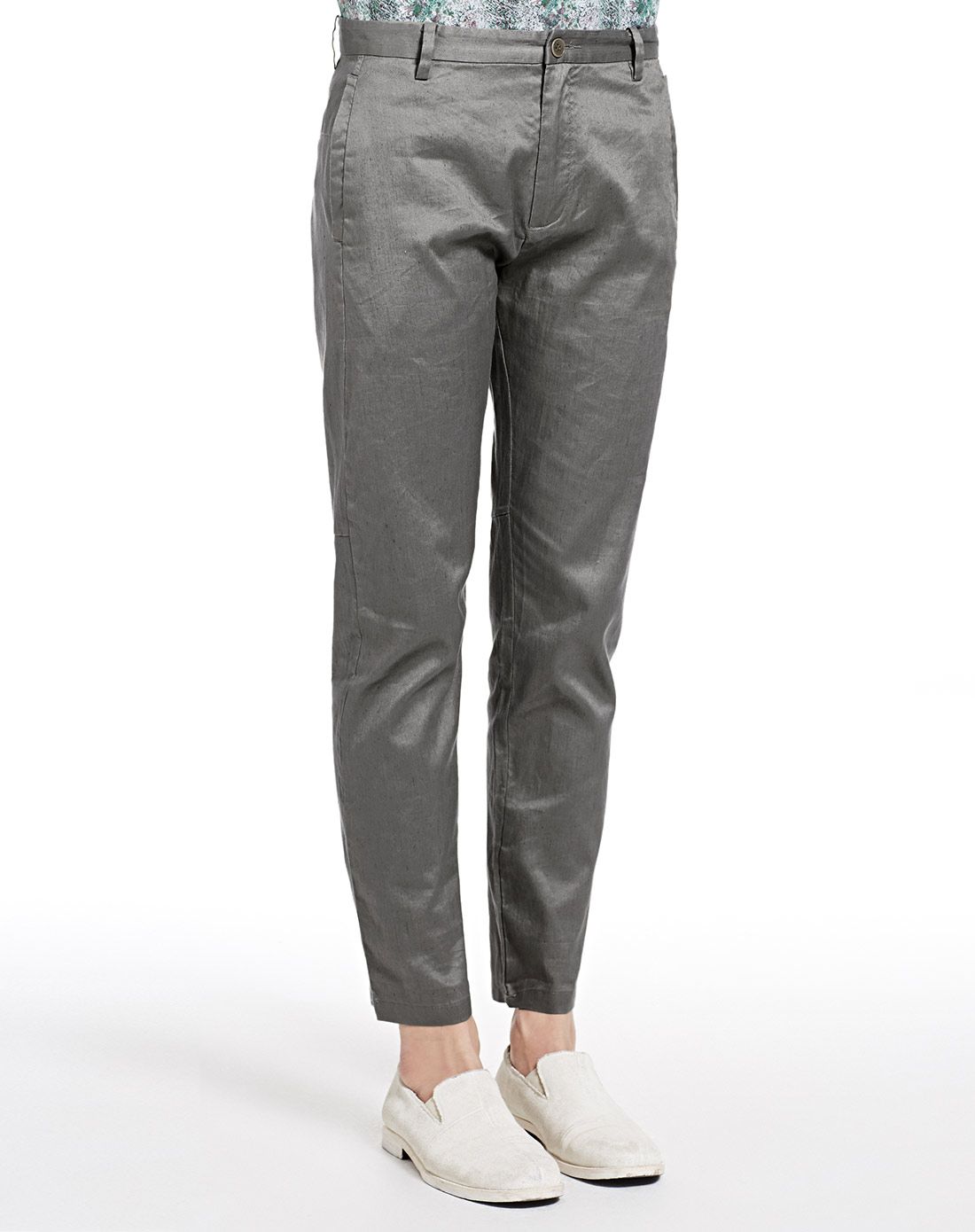 时尚休闲舒适浅灰绿裤子