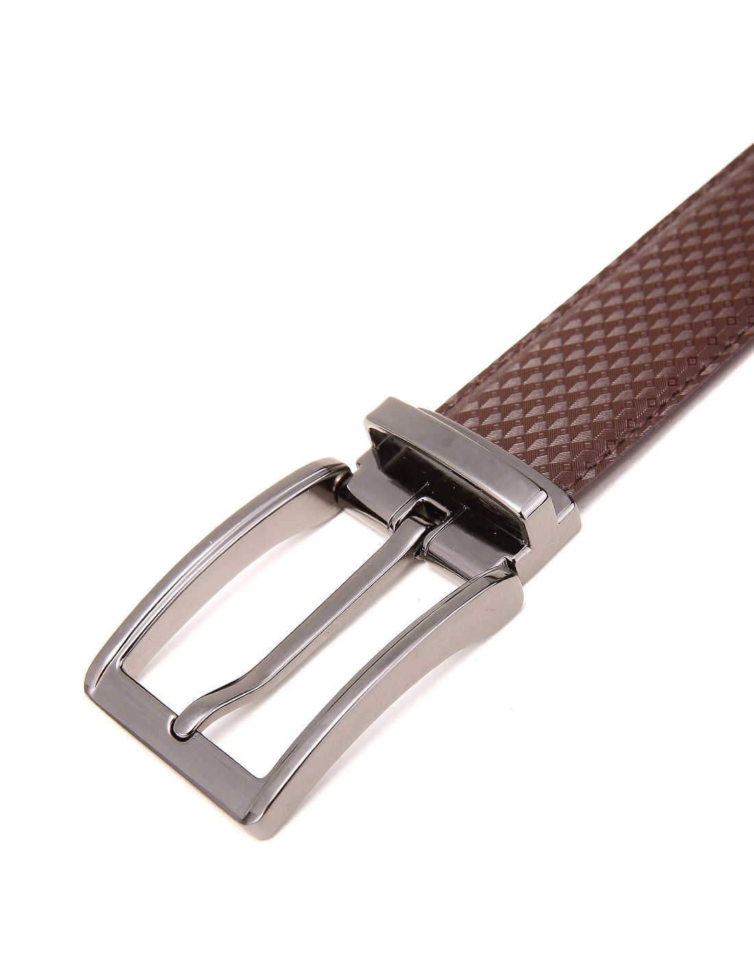 新品啡色潮流时尚针夹扣牛皮男士皮带