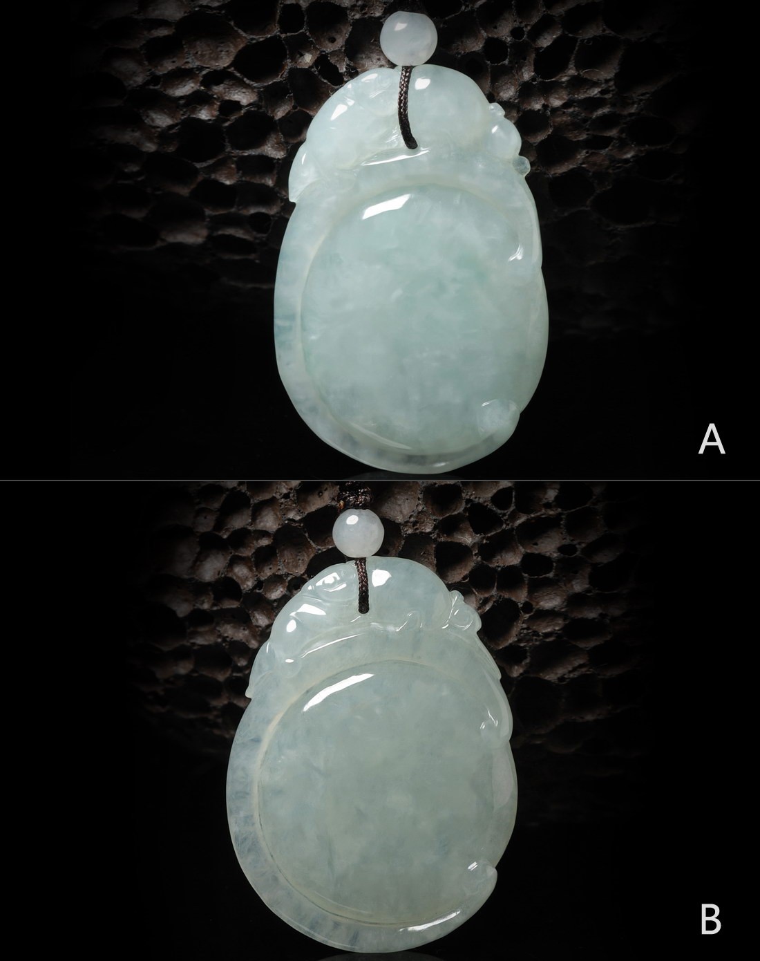 天然a货翡翠豆种怀珠抱玉吊坠(附证书)