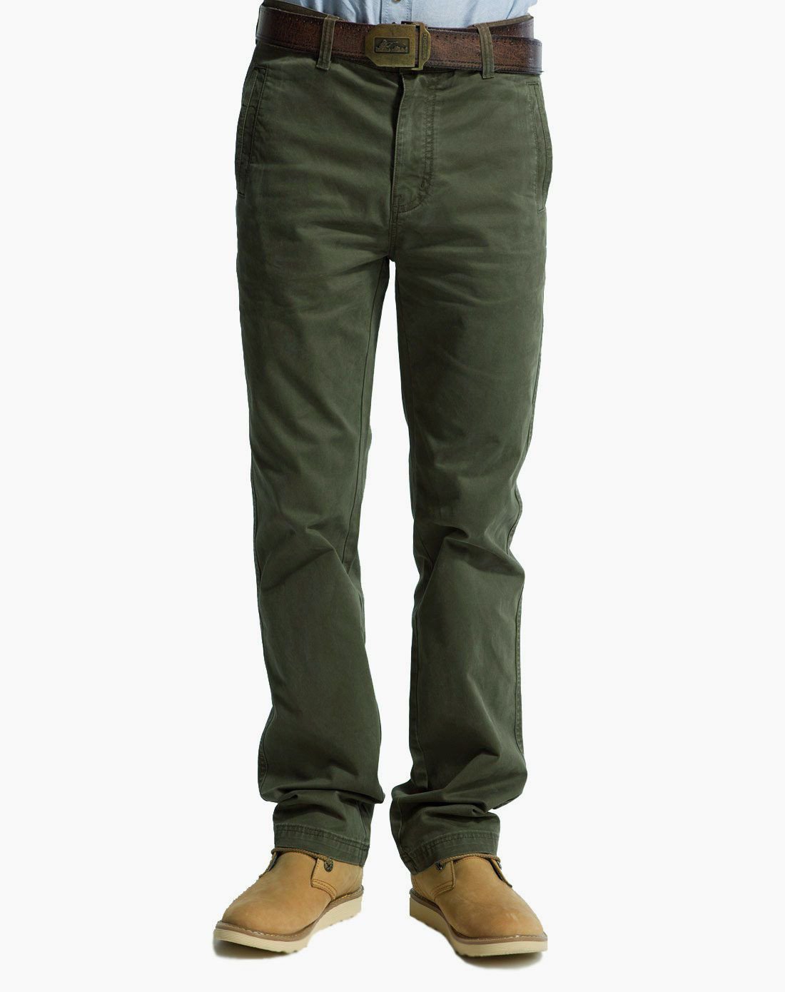 男款军绿色休闲裤