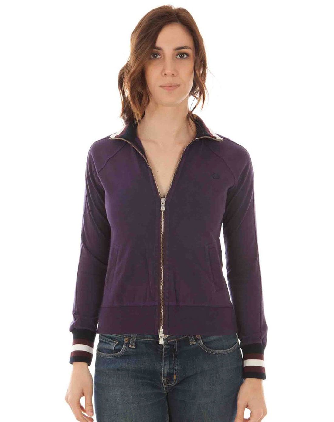 > fred perry 女装紫色简约活动长袖外套