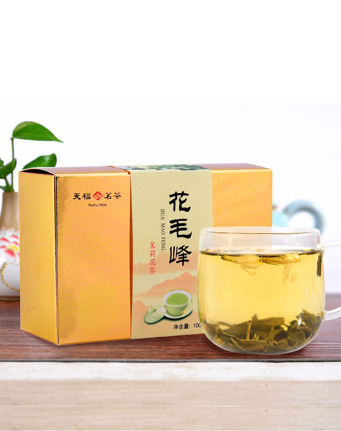 (2件起售)天福茗茶花毛峰 一级茉莉花茶100克