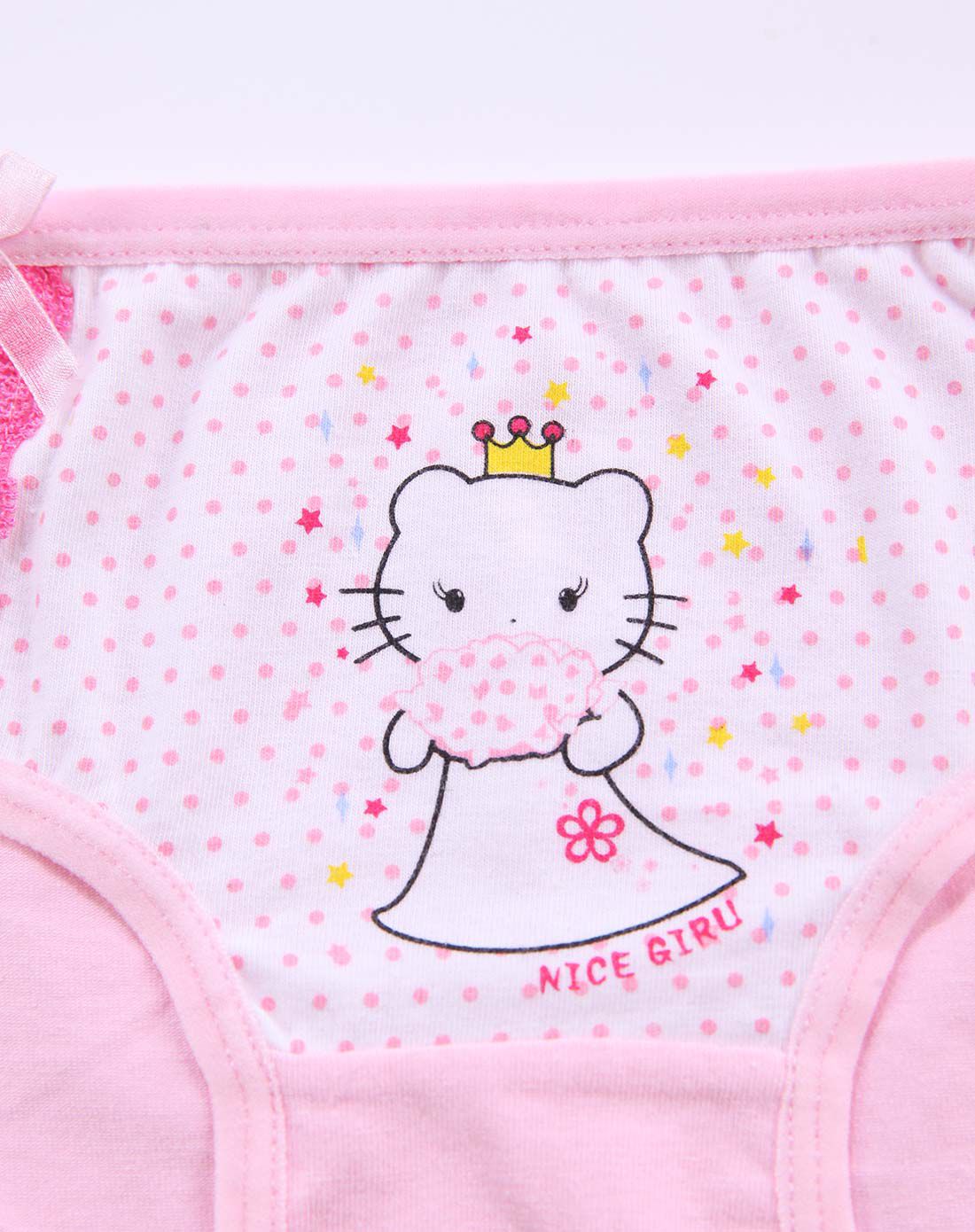 女童混色蕾丝内裤