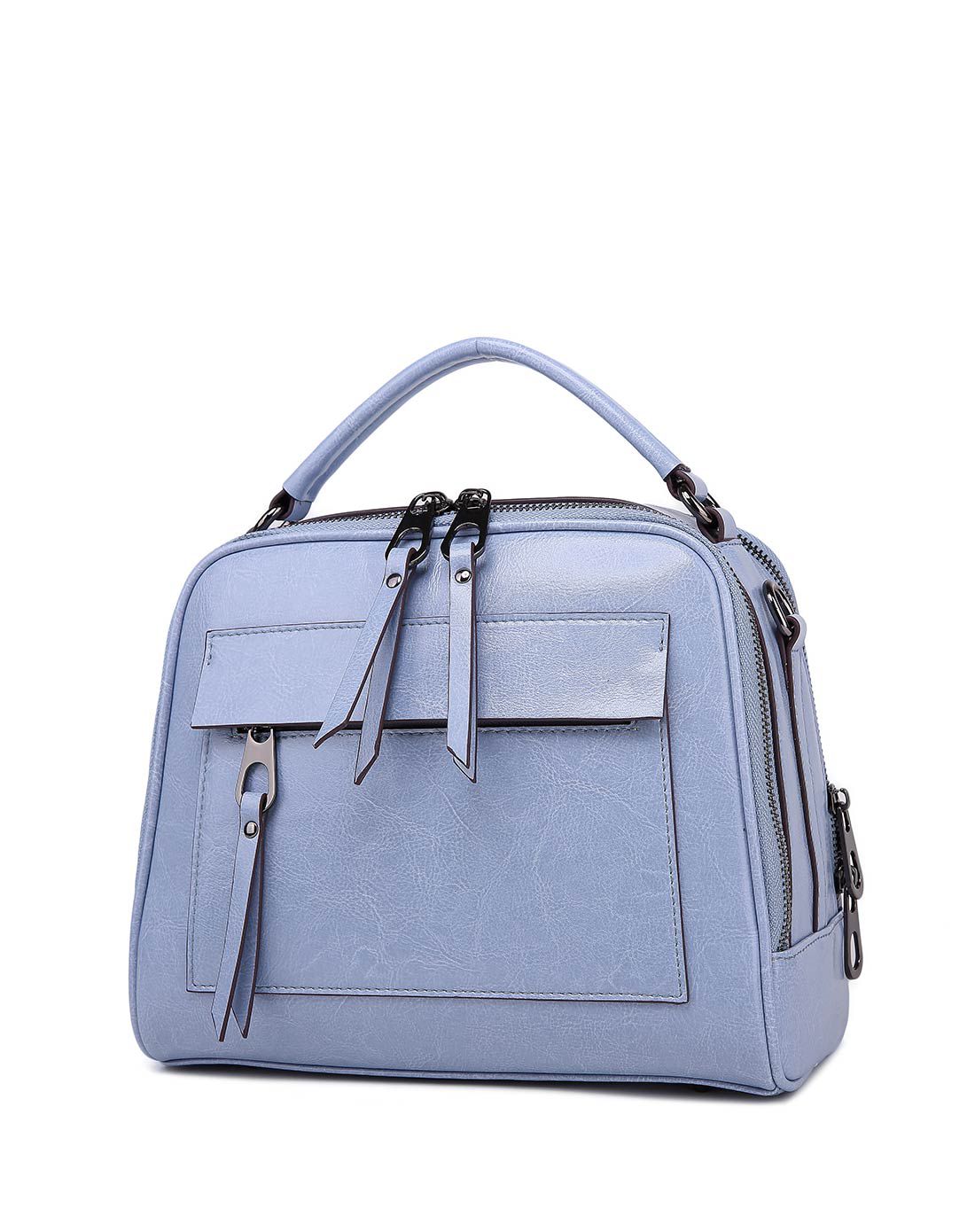 故事系列蓝色复古油腊牛皮大容量精致斜挎包np110225_唯品会