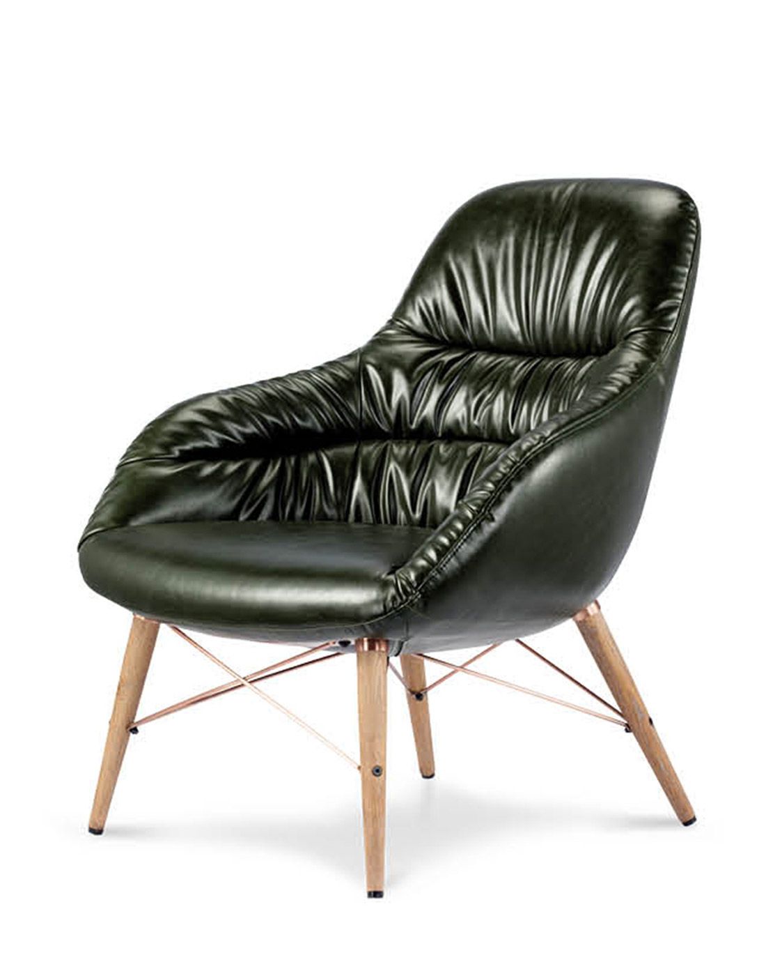 fin设计师古铜色褶皱单椅