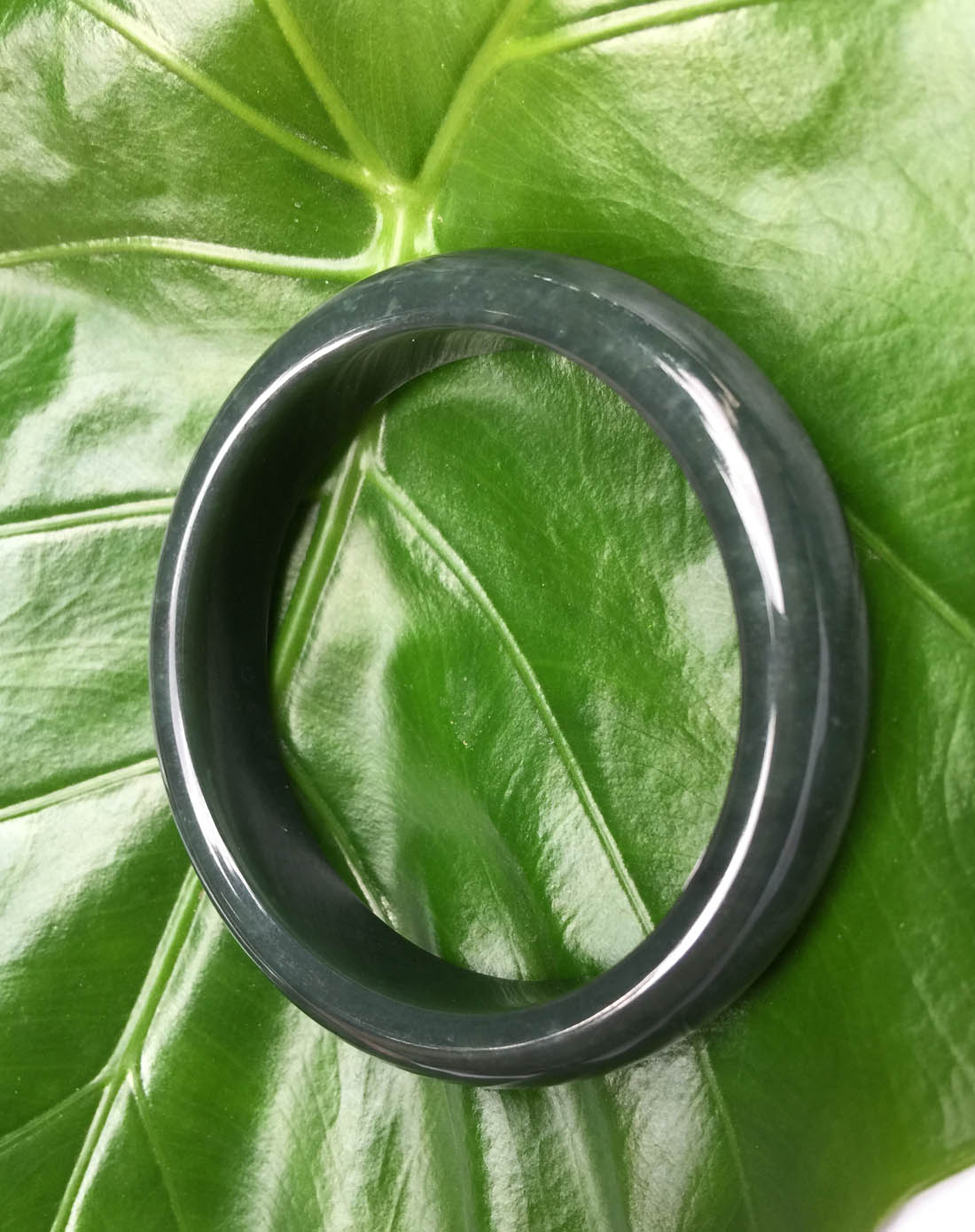 深绿油润极细腻正宗老坑新疆和田玉手镯附权威证书59mm