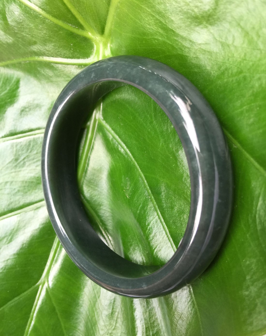 深绿油润极细腻正宗老坑新疆和田玉手镯附权威证书59mm