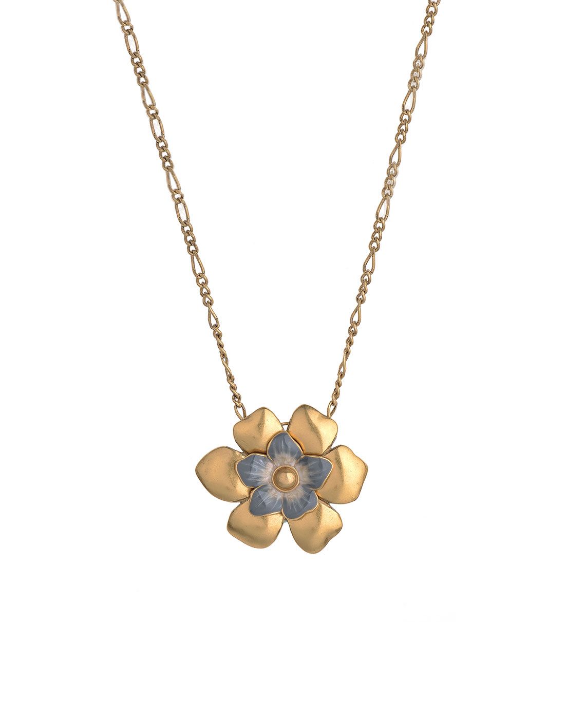 fellala/翡拉拉 三色花系列镀12k金手绘珐琅项链