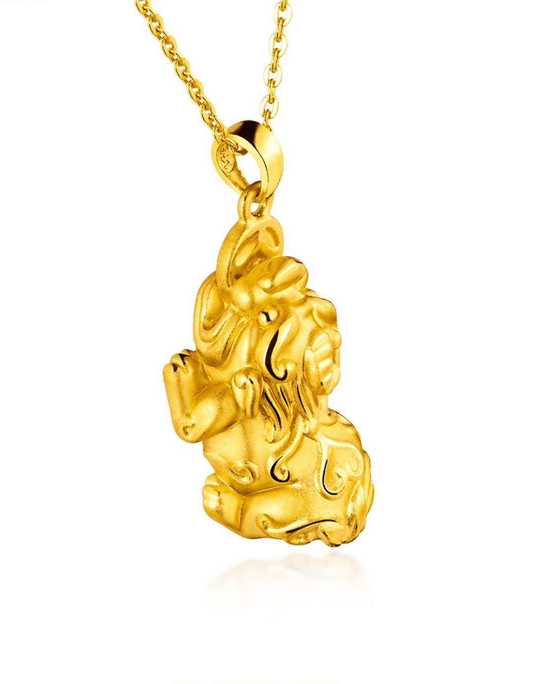 六福珠宝 足金貔貅招财黄金吊坠(不含项链)2.88克