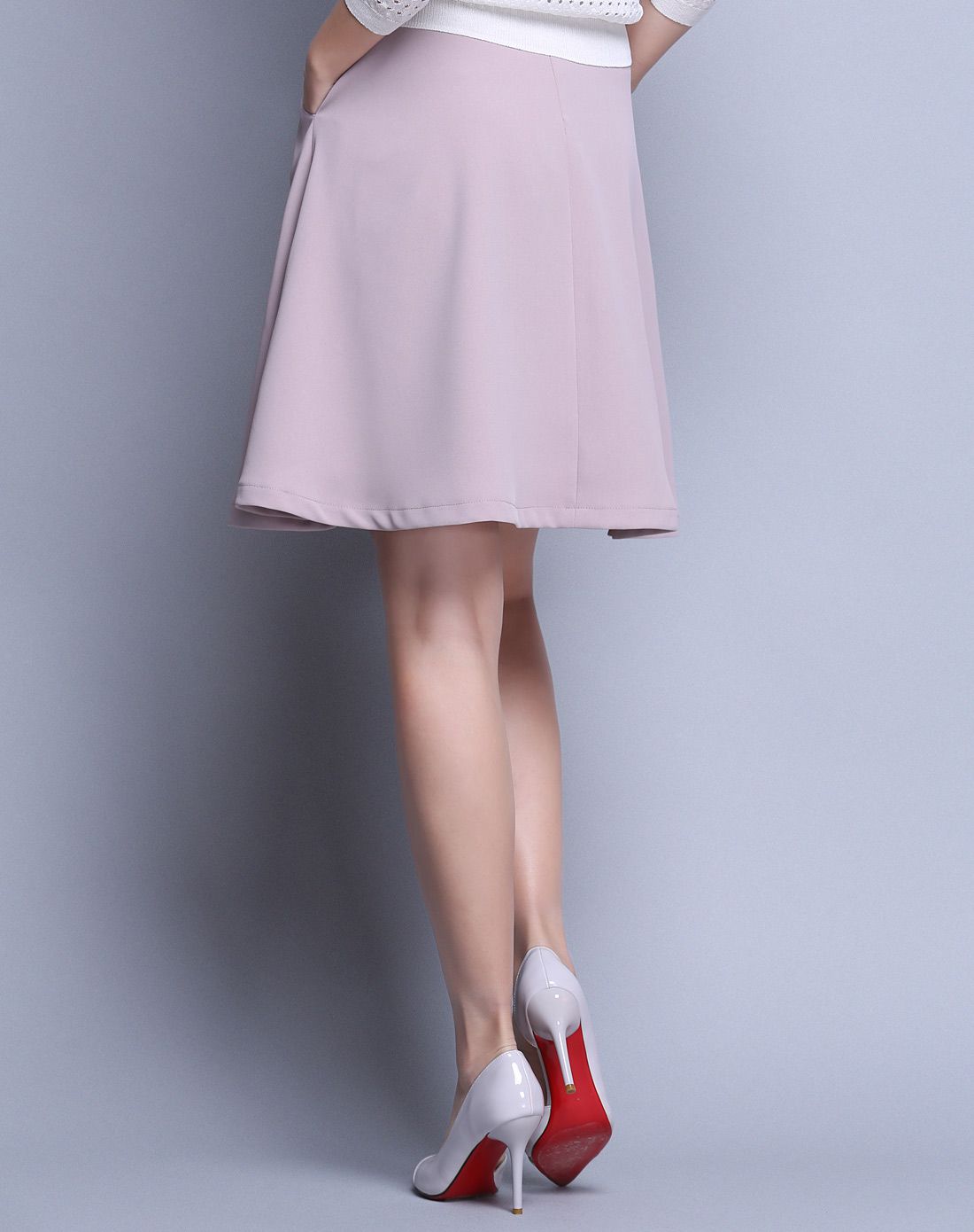 豆沙色时尚简约a型裙单裙