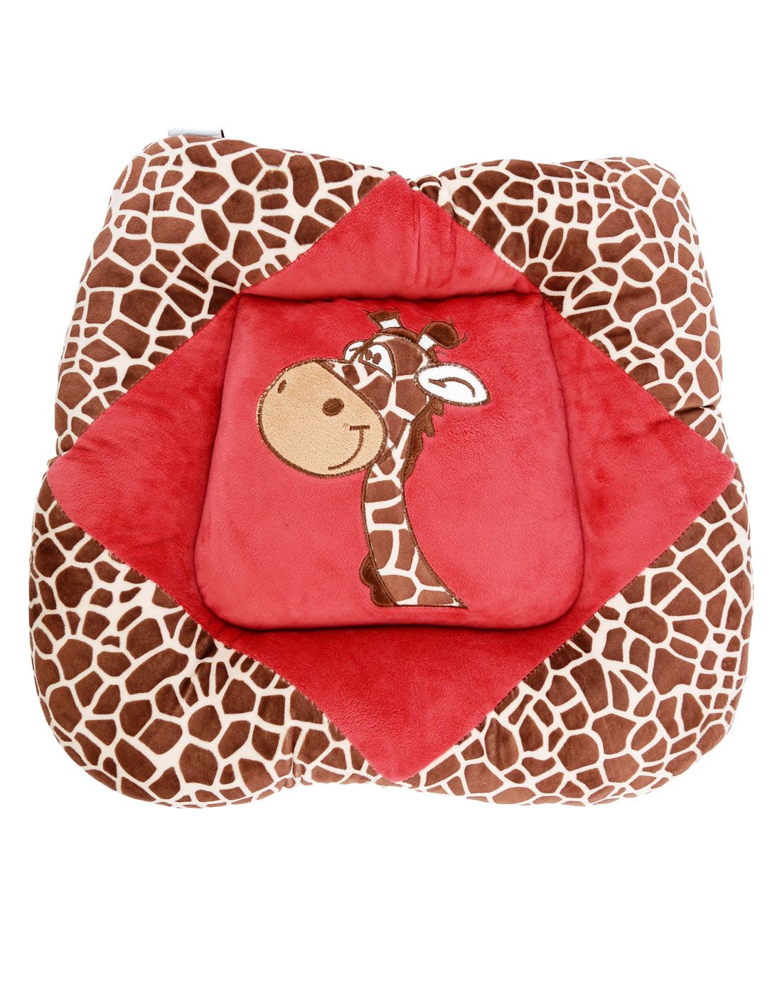 长颈鹿卡通坐垫(红色)