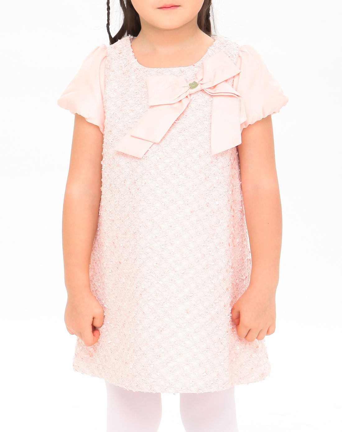 t100门店直送男女童女童粉红色泡泡袖蝴蝶裙e433510821_唯品会