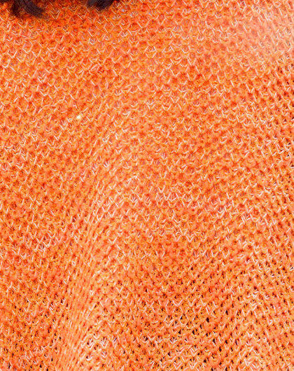 浅橘混色几何提花开衫式外套长袖薄针织衫