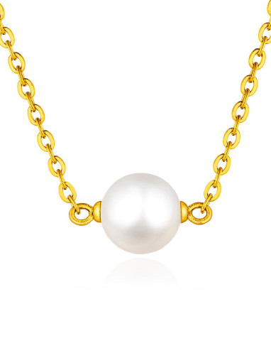 六福珠宝lukfook jewellery专场六福 水滴系列足金珍珠黄金锁骨套链5.