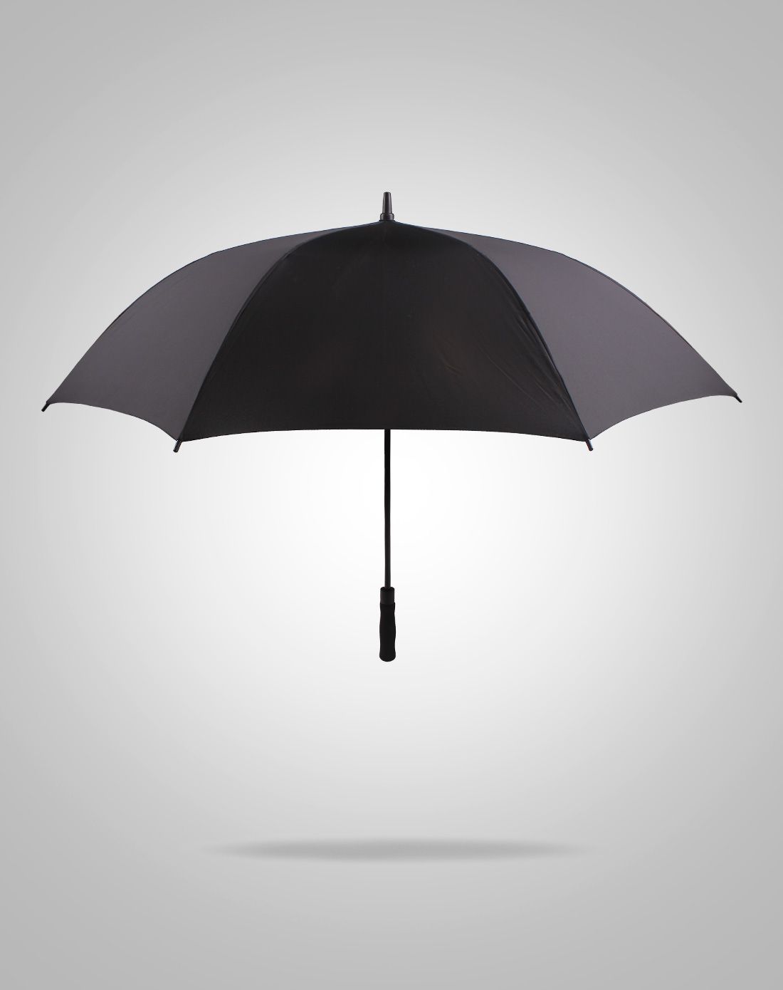绅士直杆自动黑胶布超大伞