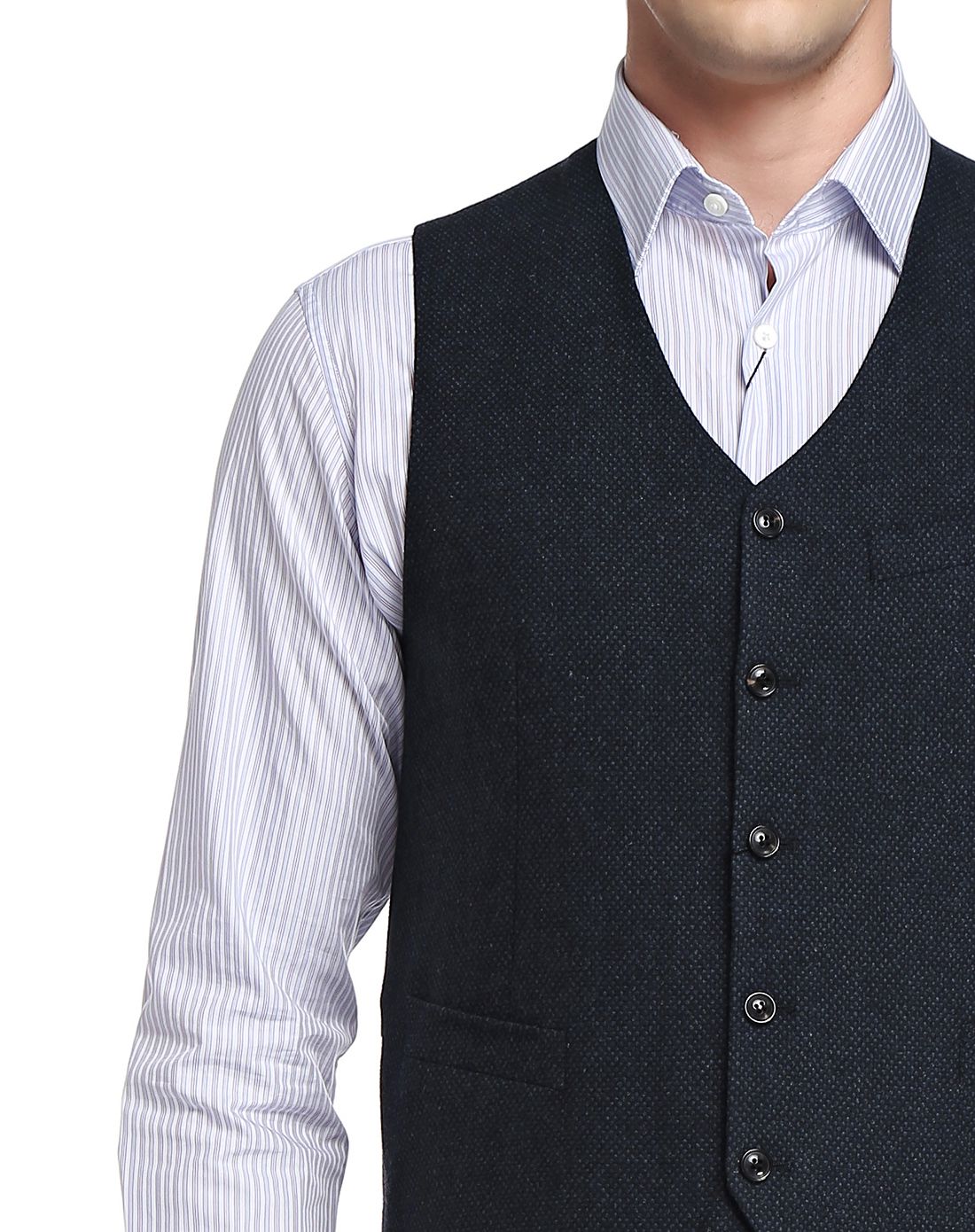 藏蓝色时尚个性马甲