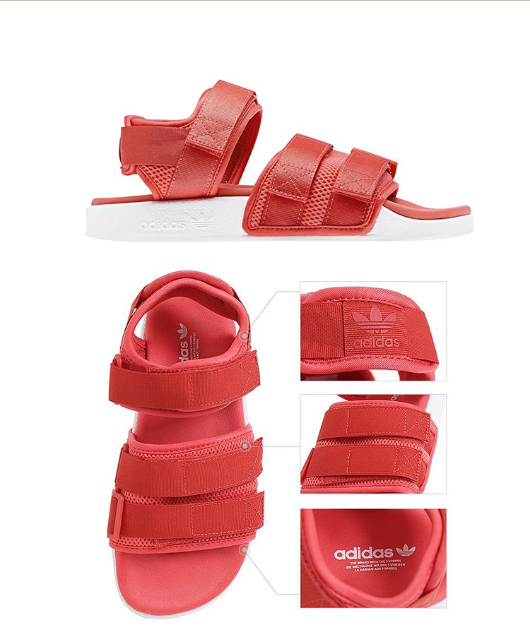 adidas 阿迪达斯三叶草 adilette红色魔术贴凉鞋 aq1126 女款运动凉鞋