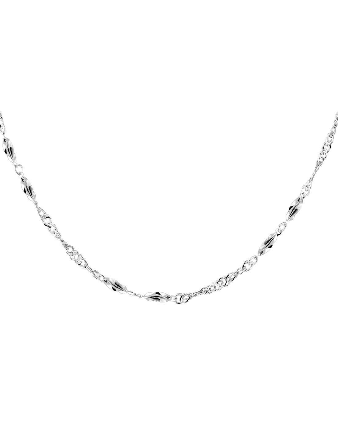 pt990铂金45cm杨桃水波纹项链3.97克