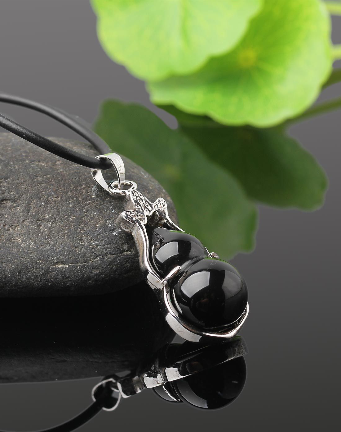 福禄葫芦天然黑玛瑙吊坠