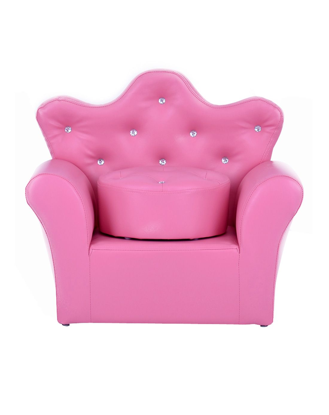 酷漫居深粉单人皇冠拉扣沙发