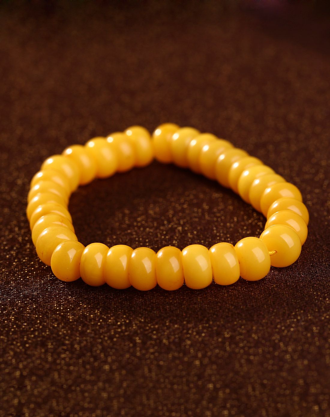 流云百福老蜡扁珠手串附证书