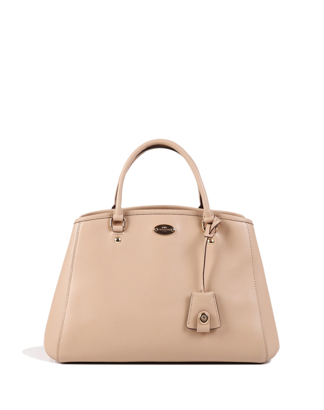 > coach女士粉色荔枝纹单肩斜挎包