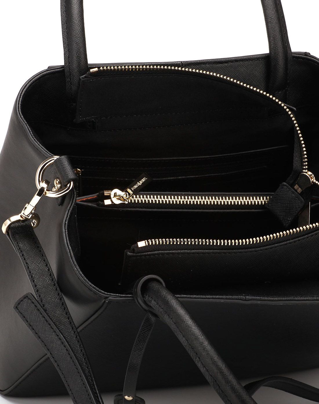 菲伯丽尔fbl 女式黑色牛剖层革单肩包