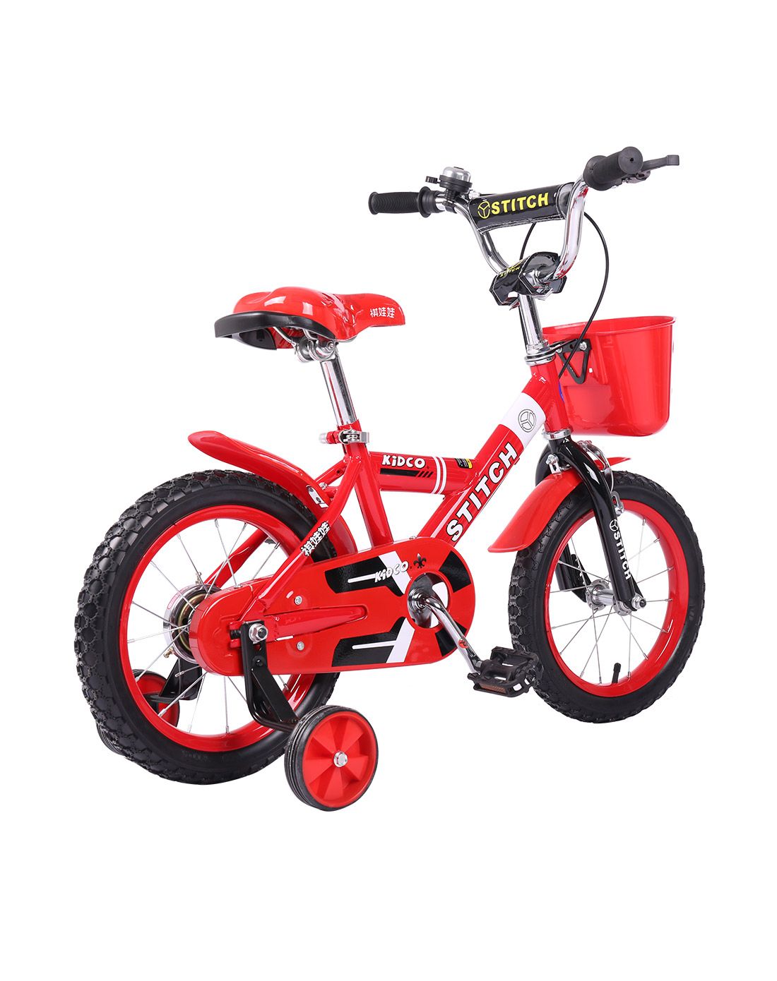 祺娃娃韩版12寸红色儿童自行车中性