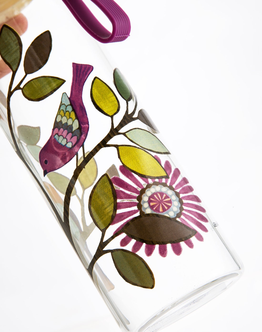 > 美式高硼硅玻璃印花时尚拎绳杯360ml