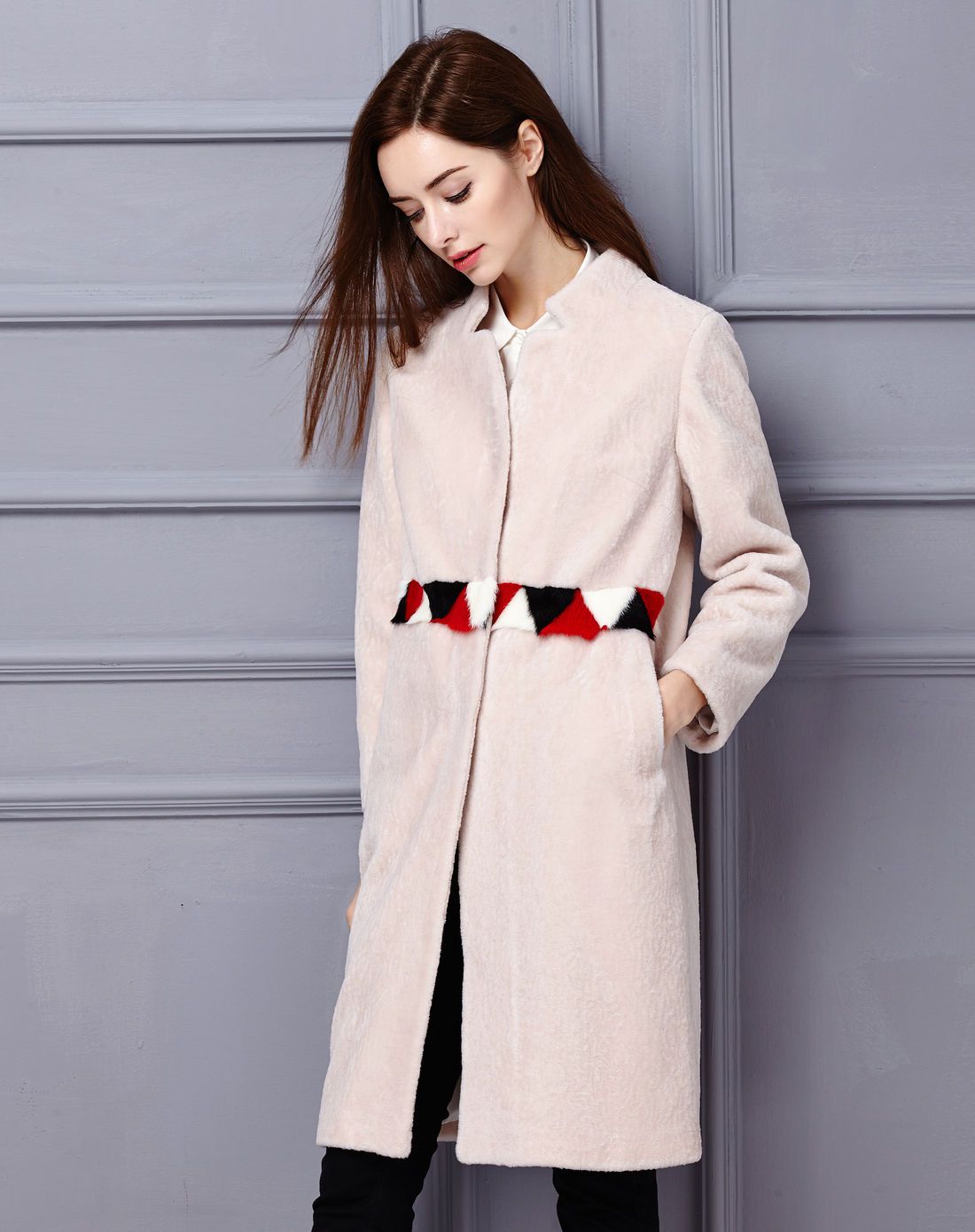 女款米色羊毛外套