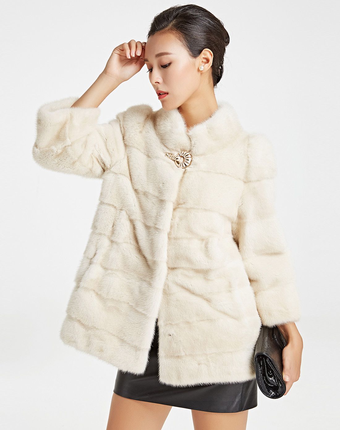 inju皮草男女米黄色水貂奢华皮草女士外套ype-16216-00-xhf-米黄_唯品