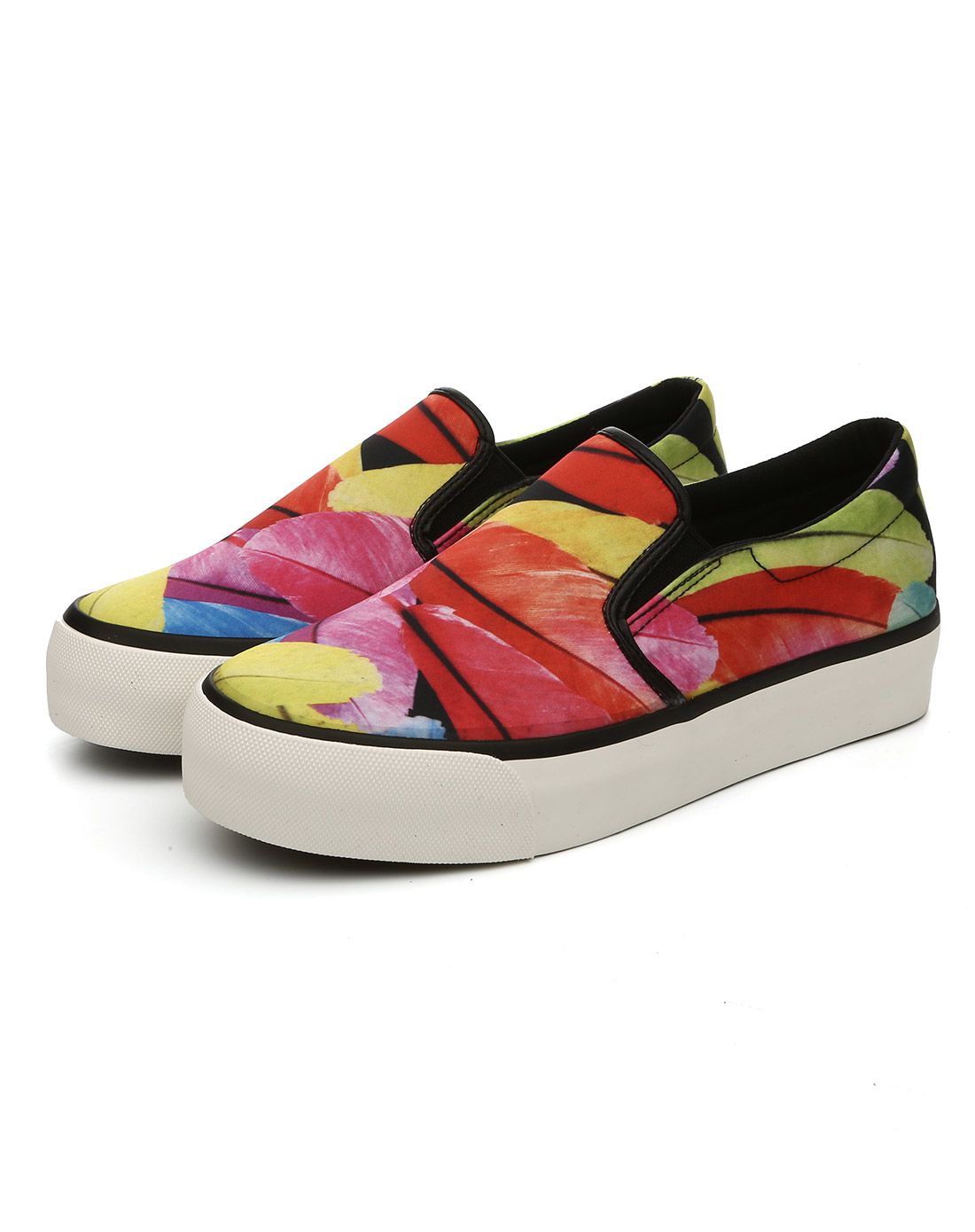 手绘印花 女款红绿休闲鞋