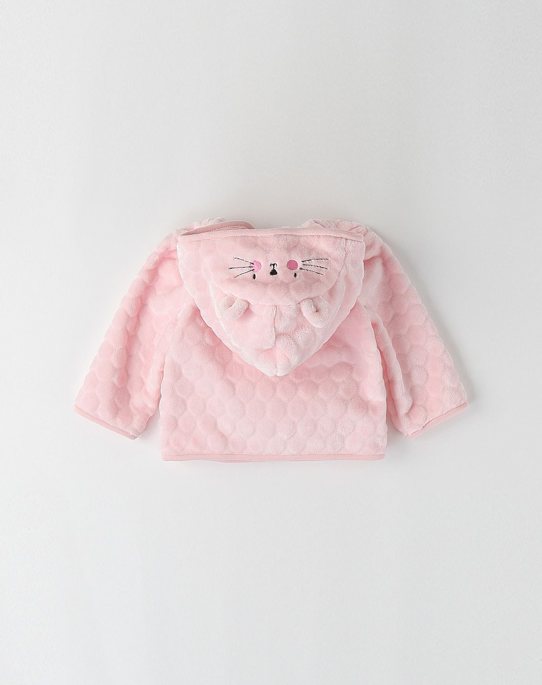女童粉红色可爱帽兜小外套