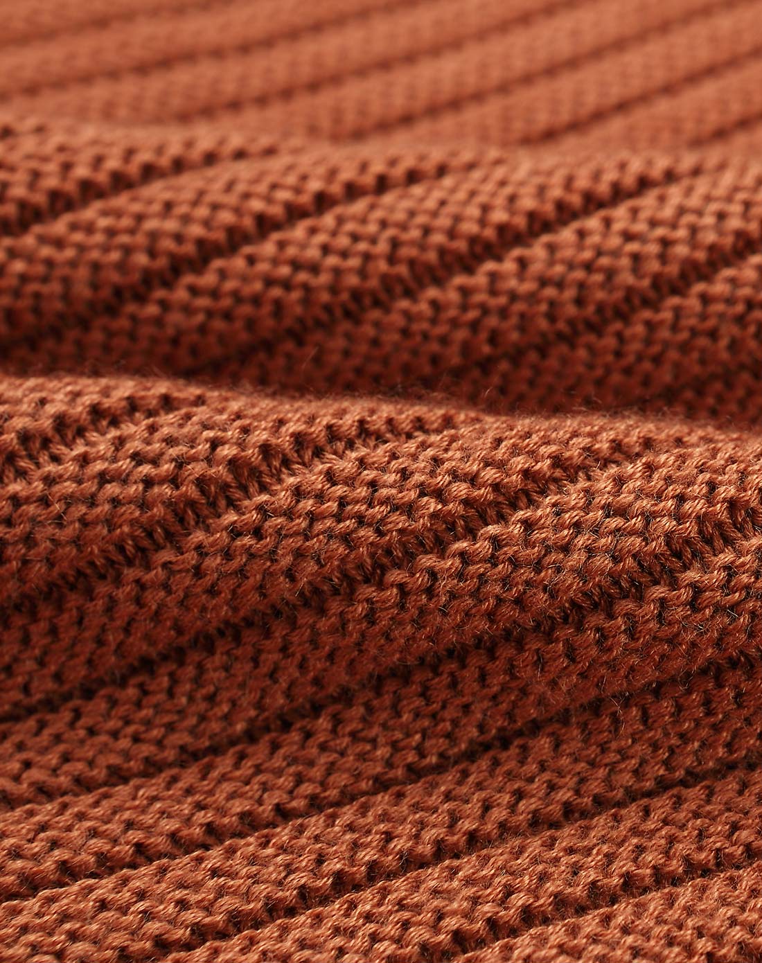 陶土色纯色休闲针织衫