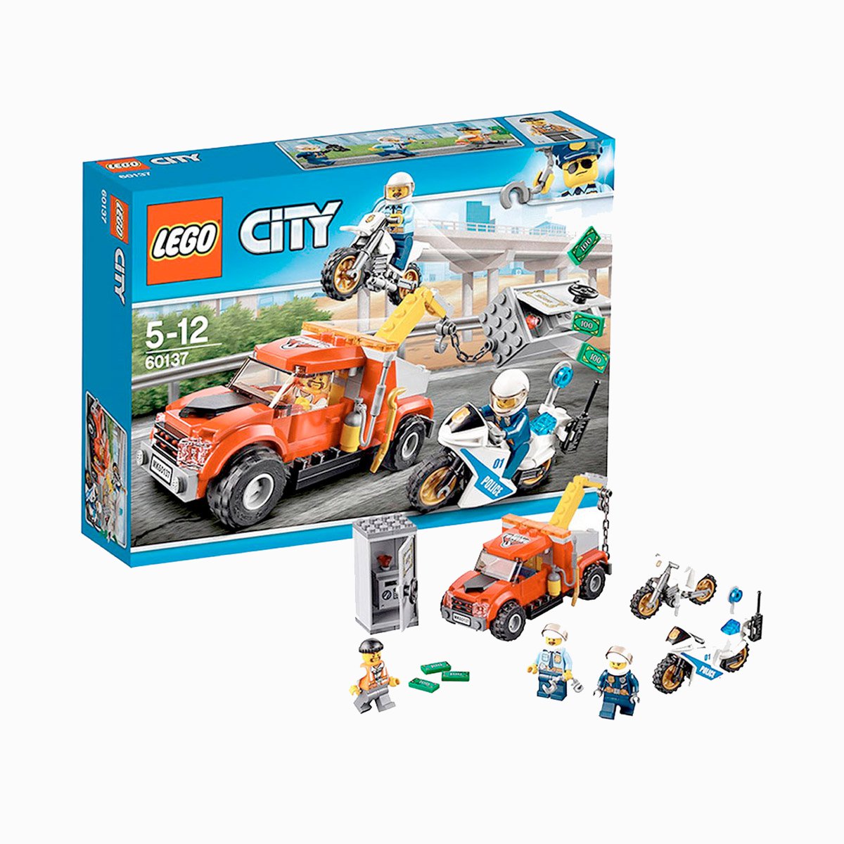 乐高lego城市系列60137追踪重型拖车乐高积木 儿童玩具 趣味礼物 5-12