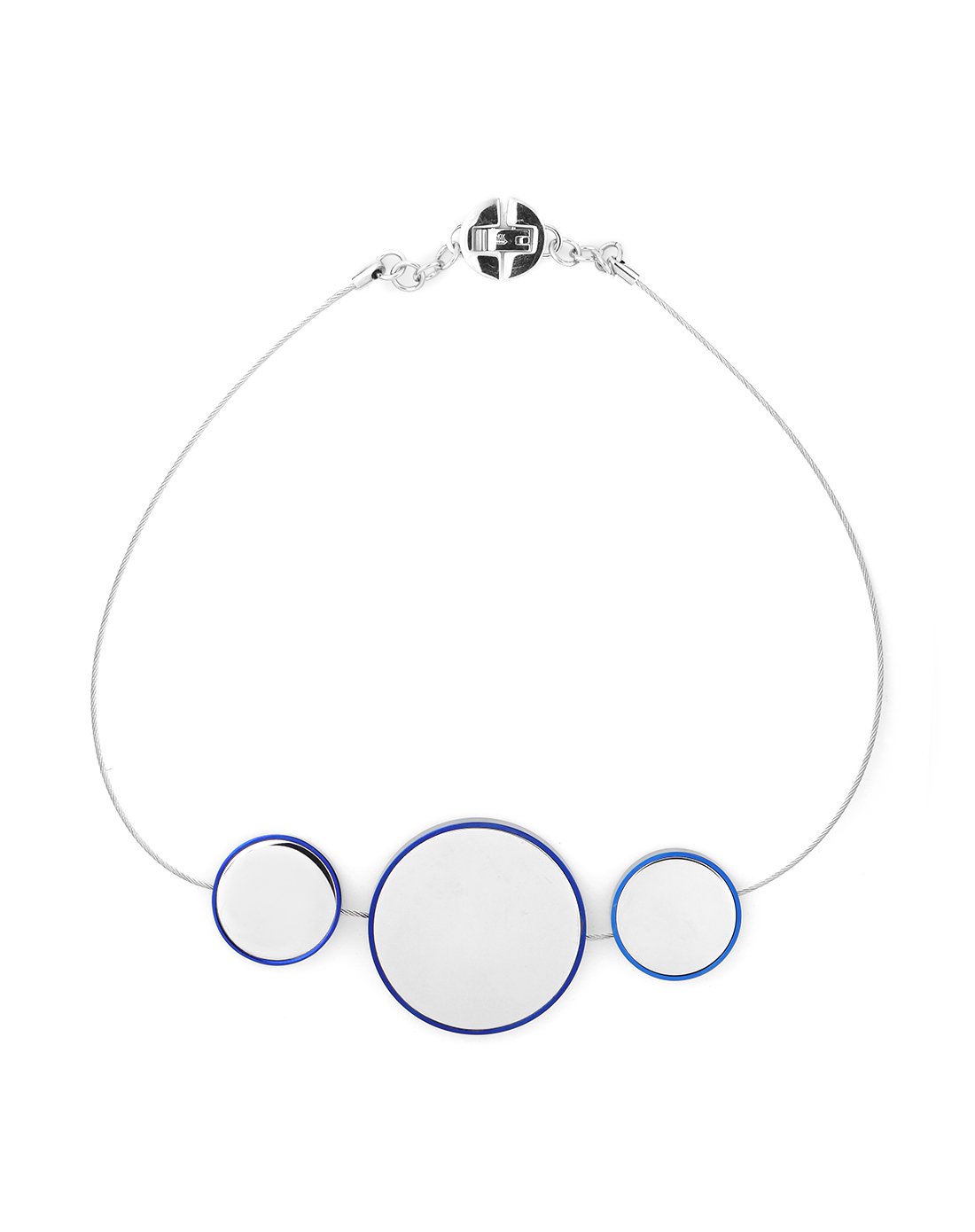 > 女款bl glamour系列logo镶钻点缀圆形钢带项链