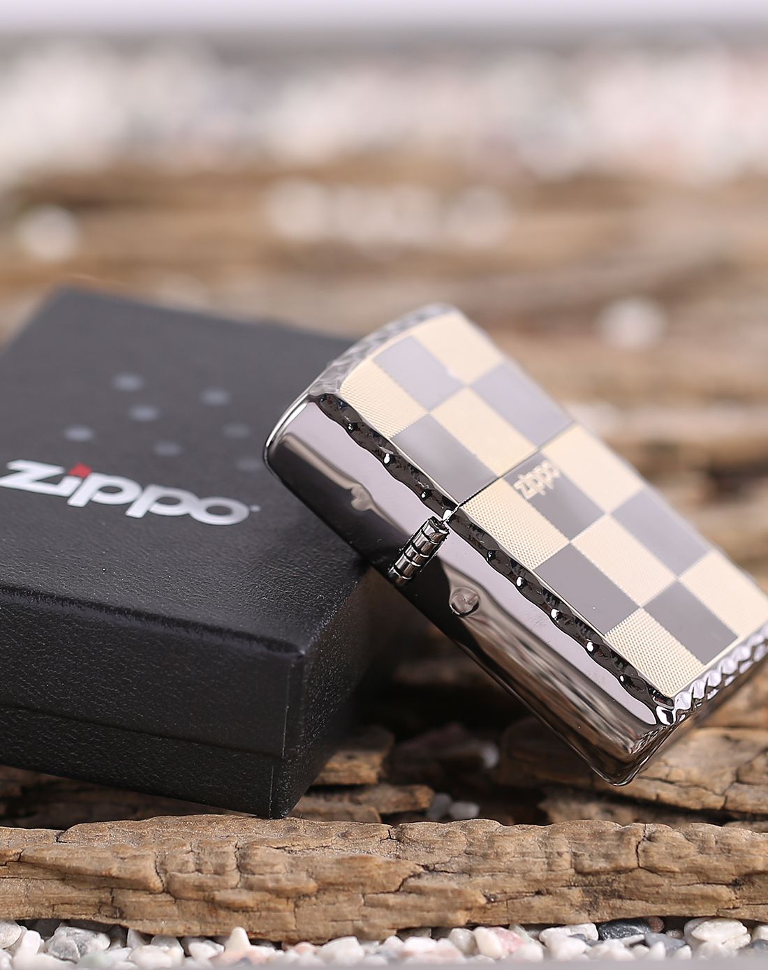 芝宝zippo打火机专场芝宝 黑冰方格3-冰面常规机zbt-1-12(block-3黑冰