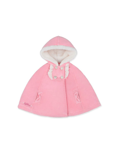 女童粉色超柔软夹棉披风