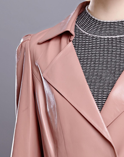 女款粉色绵羊皮皮衣