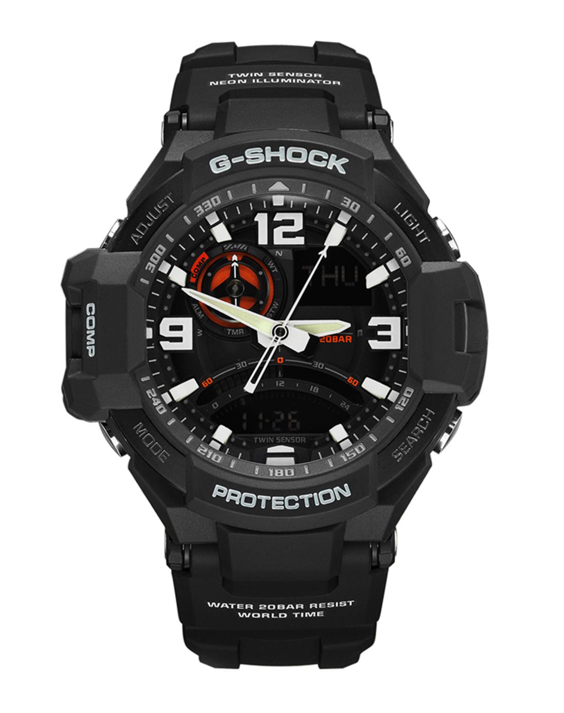 casio g-shock多功能罗盘温度石英男表