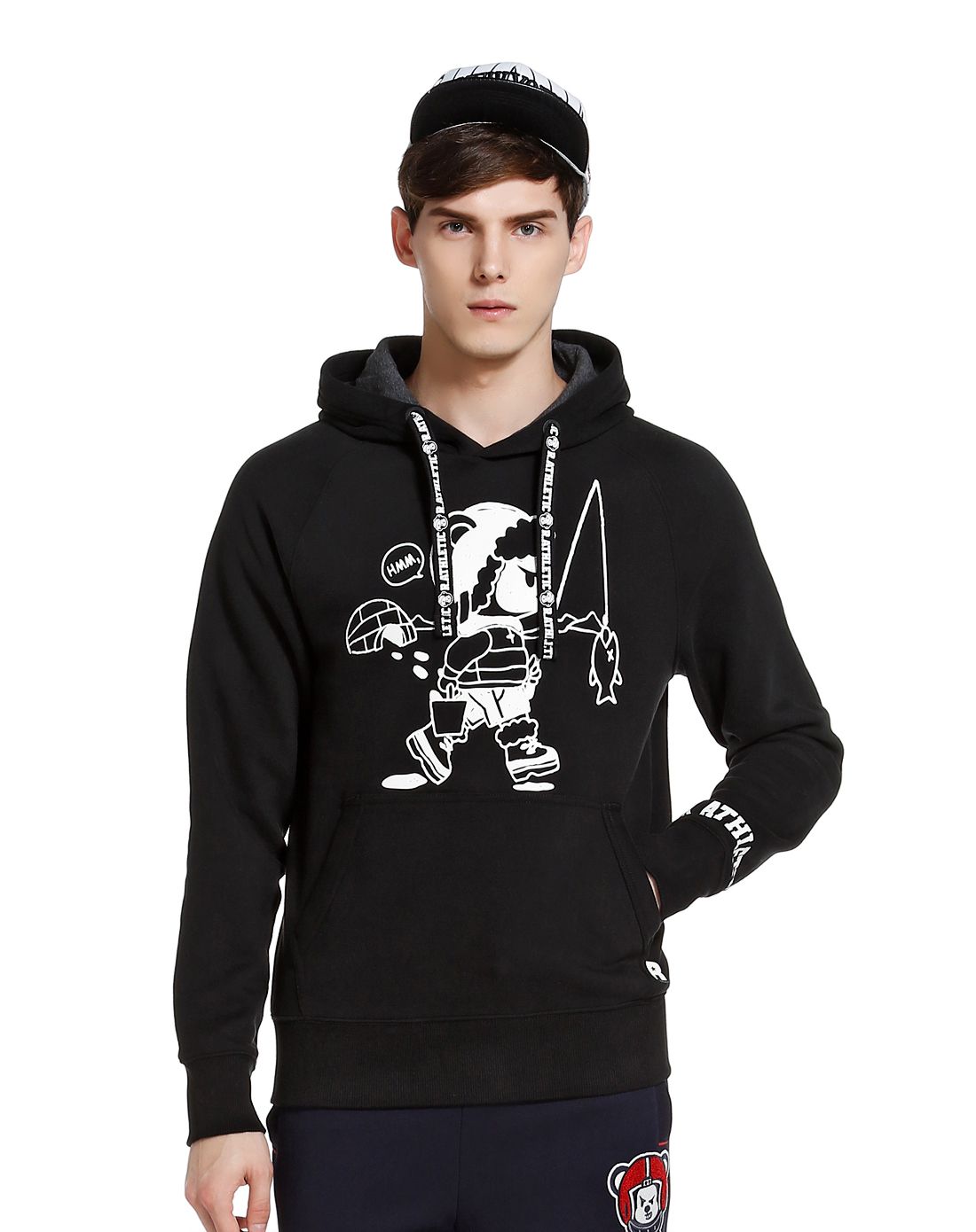 athletic男男款黑色休闲连帽长袖卫衣rtmw54v52m19_唯品会