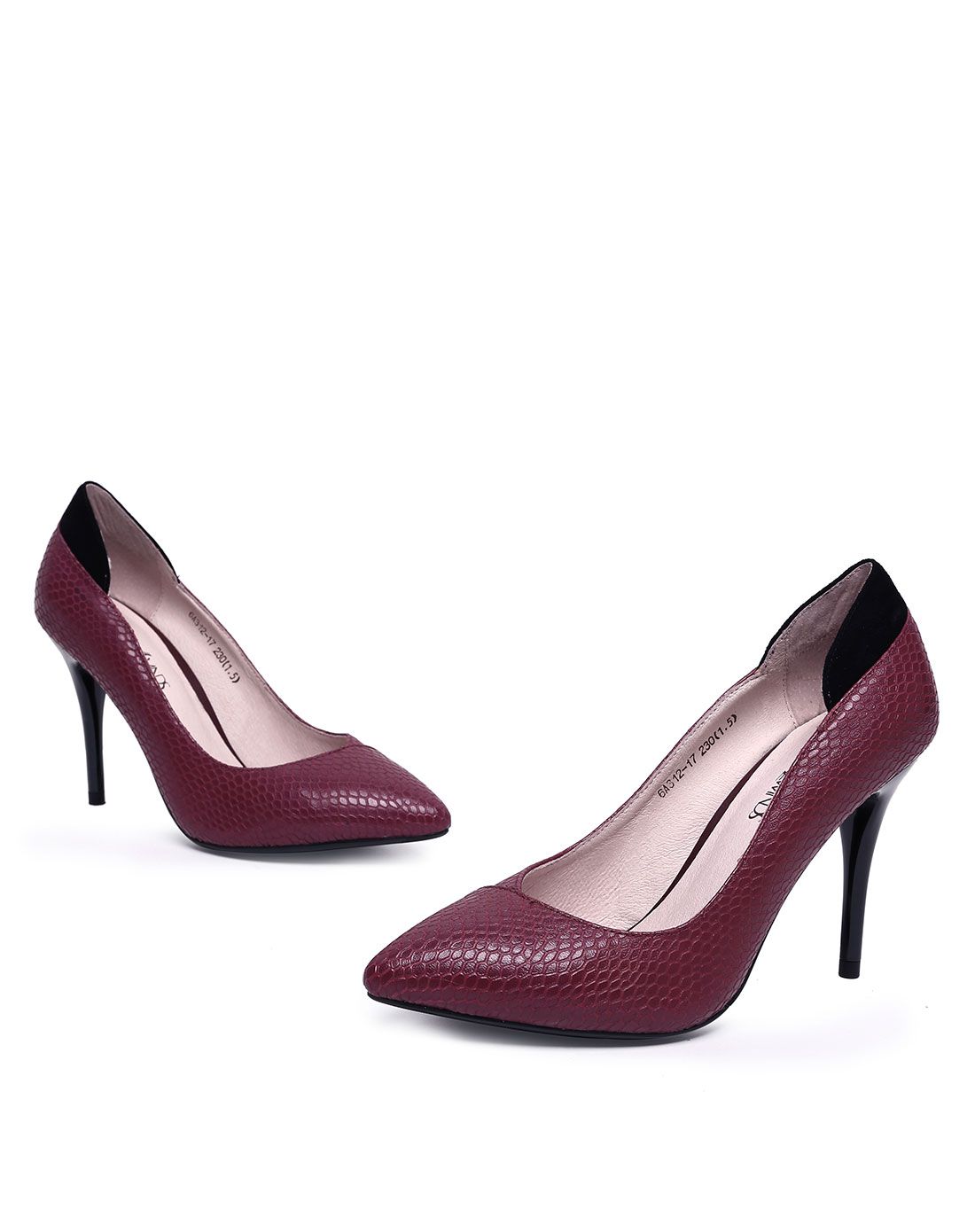 紫色蛇纹牛皮/羊京皮时尚时装单鞋