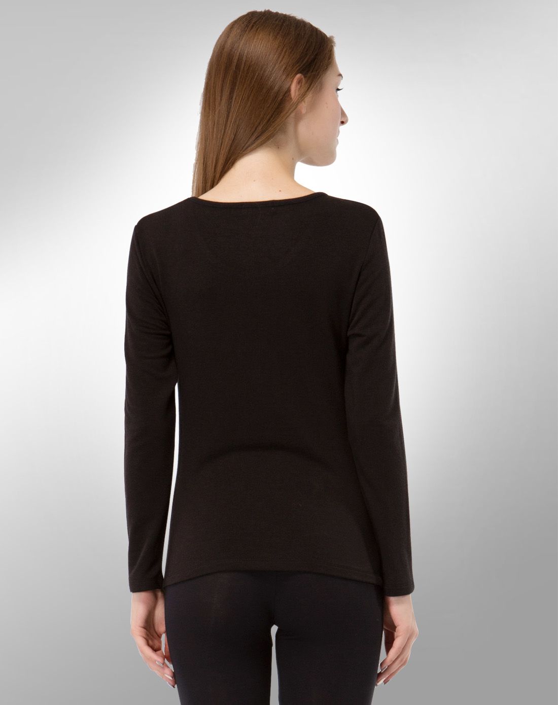 梦特娇女装商务阳离子发热纤维极暖上衣黑色