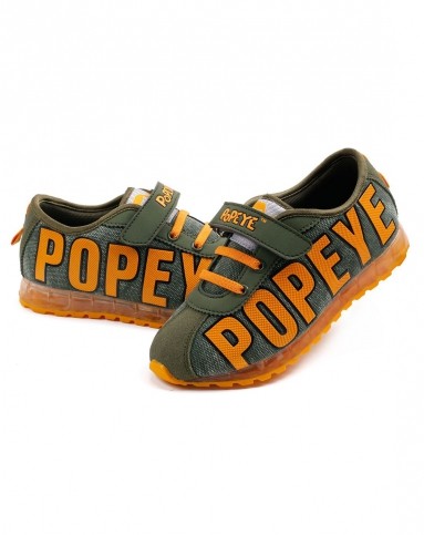 大力水手popeye&奈足nizook童鞋大力水手浅军绿/桔黄男中童休闲鞋b1