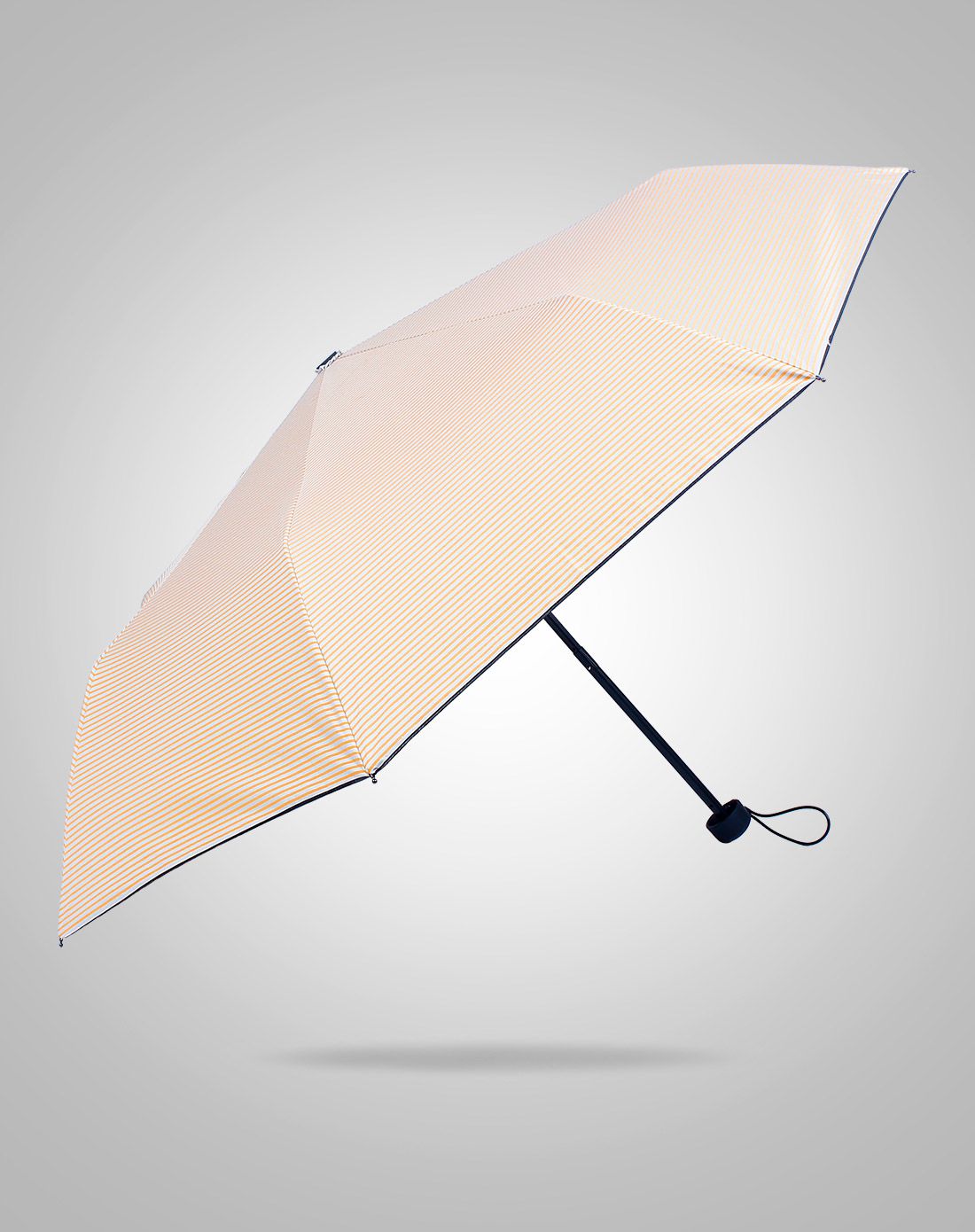 织布人 三折黑胶超强抗紫外线条纹伞
