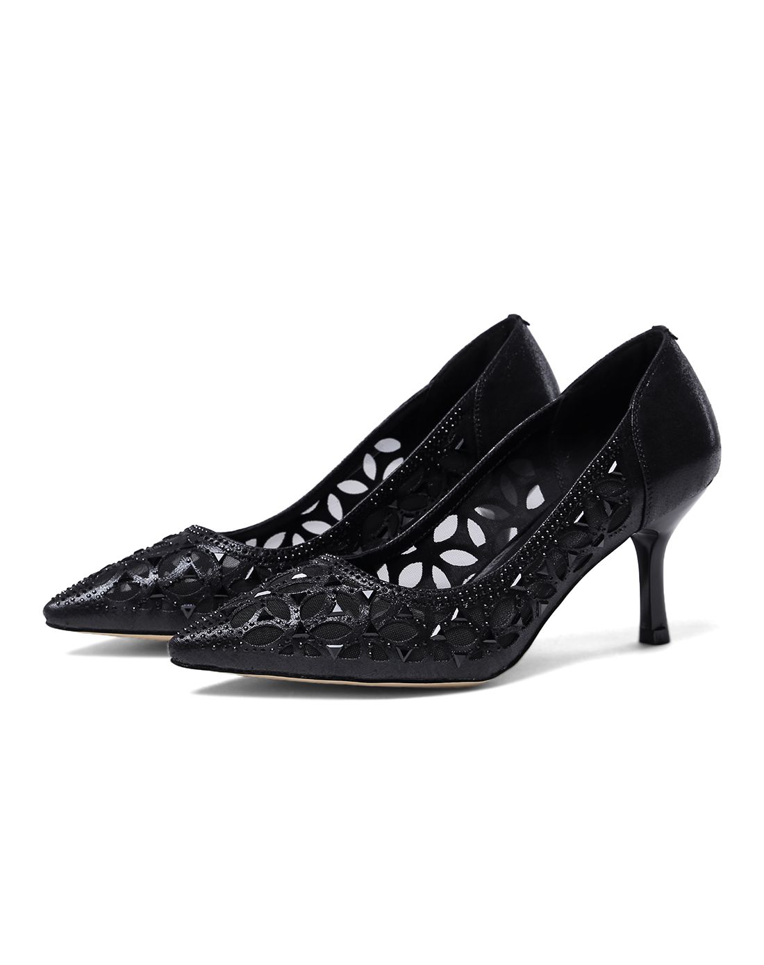 fmm花晨月16年新品女黑色中细跟凉鞋hcy6145bk_唯品会