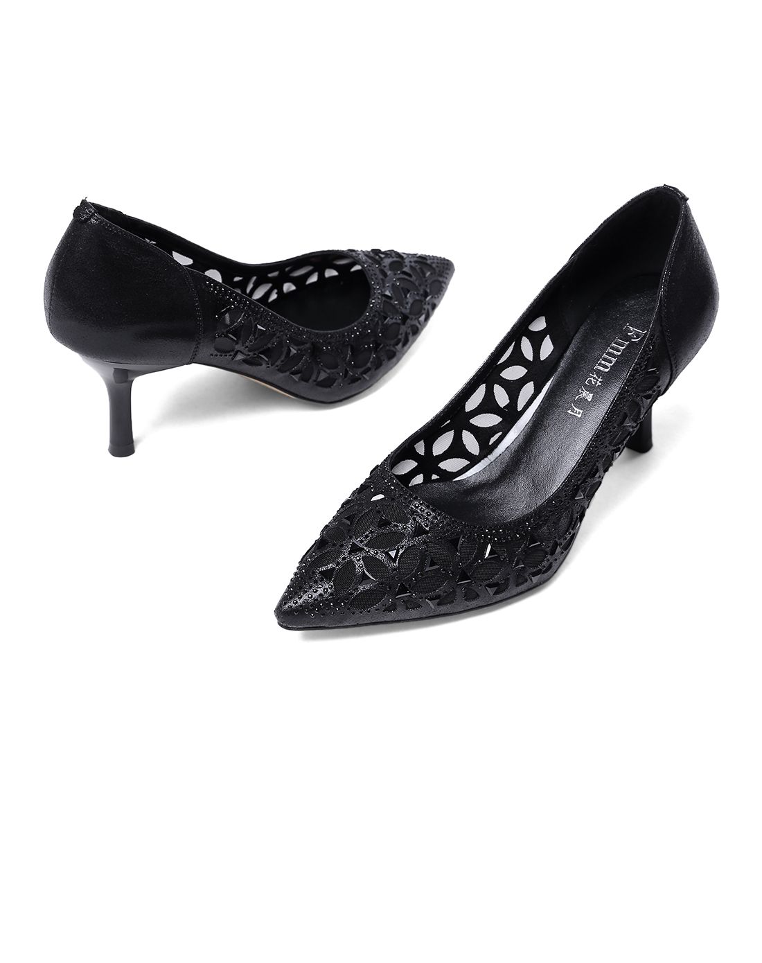 fmm花晨月16年新品女黑色中细跟凉鞋hcy6145bk_唯品会