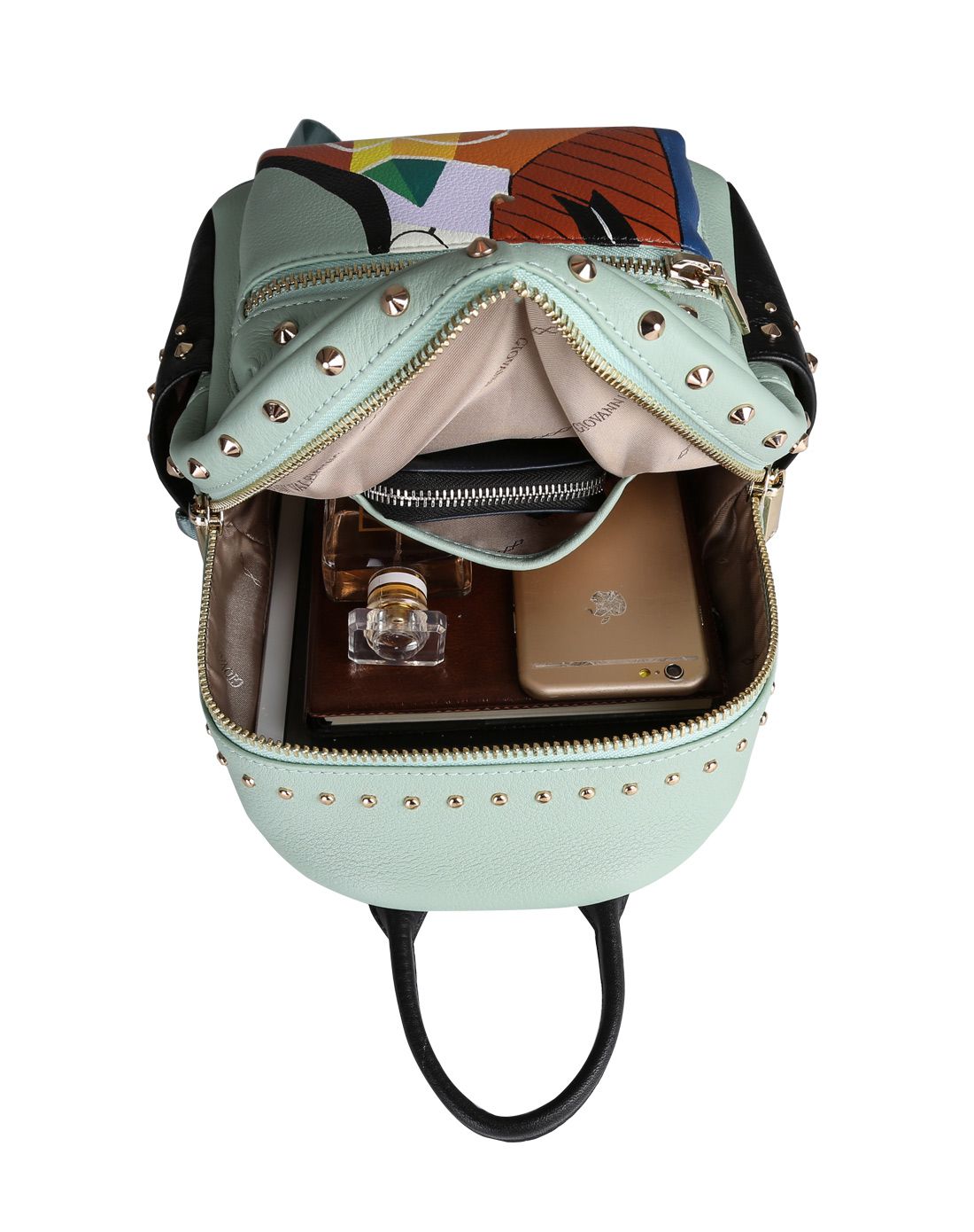 手工绘画系列毕加索抽象画女士双肩包小号