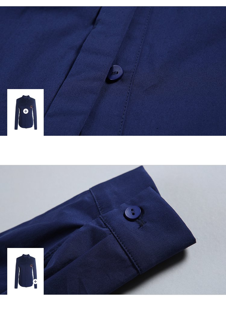 欧昵雪ounixue女装专场 时尚潮流长袖衬衫藏蓝色 品